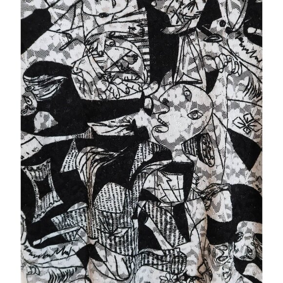 Vintage CHICOS DESIGN Vintage Art To Wear Lace Embroidered Faces Top Size 1 M - Picture 6 of 7